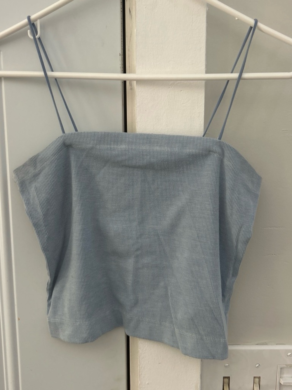 American Eagle Outfitters Light Blue Ribbed Spaghetti Strap Tank